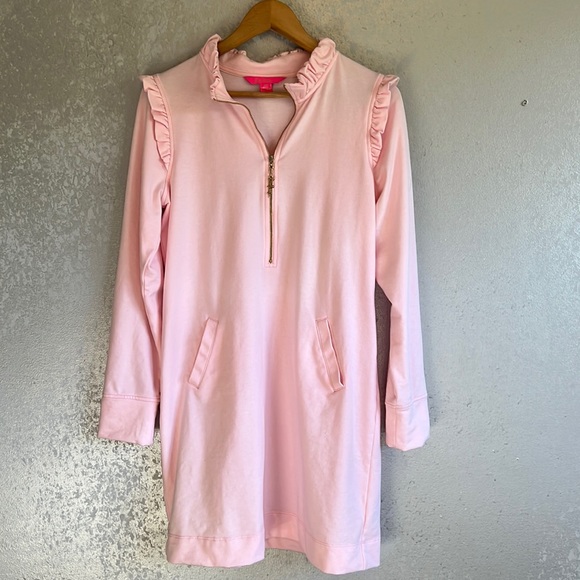 Lilly Pulitzer Dresses & Skirts - Lilly Pulitzer, UPF 50+, Skipper Ruffle Dress, Paradise Pink, Terry Knit, Medium